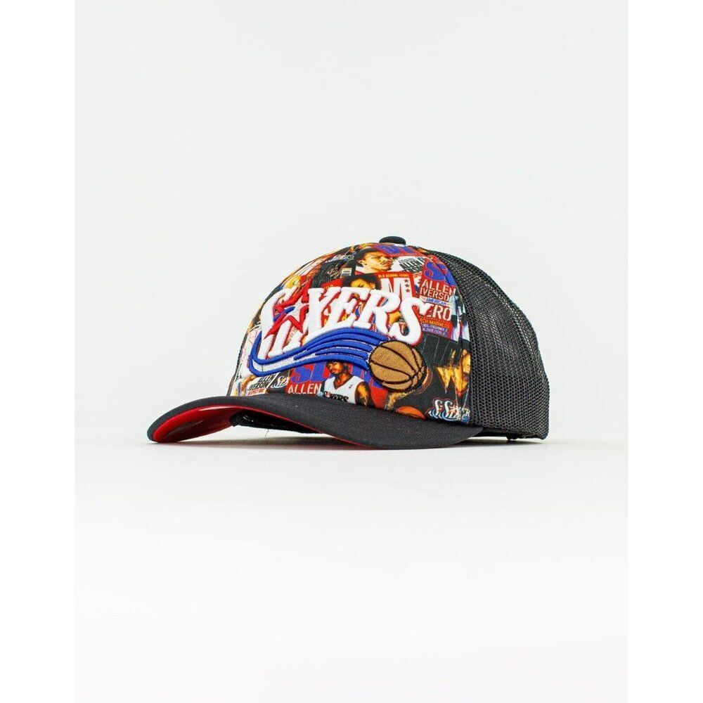 Mitchell & Ness Philadelphia 76ers Trucker Hat Mens OSFM Black New Allen Iverson